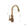 Tall Antique Brass Kitchen Mixer Faucet