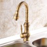 Tall Antique Brass Kitchen Mixer Faucet