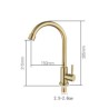 Stainless Steel Kitchen Sink Faucet with Swivel Nozzle and 360 Degree Rotatable Spout in Brushed Gold