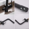 Filtering Kitchen Tap Modern Black Kitchen Faucet Dual Spouts