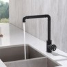 Black Kitchen Faucet with Single Handle in Industrial Style