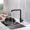 Black Kitchen Faucet with Single Handle in Industrial Style