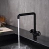 Dual Round Handles Sink Faucet in Industrial Style Black