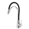 Brass Kitchen Faucet Swivel Rubber Hose Kitchen Sink Tap Available in Black/Chrome Color