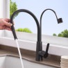 Brass Kitchen Faucet Swivel Rubber Hose Kitchen Sink Tap Available in Black/Chrome Color