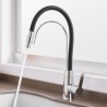 Brass Kitchen Faucet Swivel Rubber Hose Kitchen Sink Tap Available in Black/Chrome Color