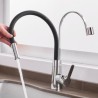 Brass Kitchen Faucet Swivel Rubber Hose Kitchen Sink Tap Available in Black/Chrome Color