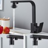 Black Kitchen Sink Faucet with Brass Kitchen Mixer Tap