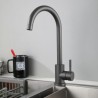 Swan Neck Mixer Tap Stainless Steel Kitchen Sink Faucet