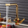 Gold Sink Tap with Water Filtering Luxury Swiveling Kitchen Faucet