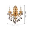 Exquisite Crystal Drops Light Bedside Hallway Lighting European Wall Lamp Golden Petal Wall Sconce