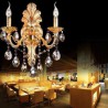 Exquisite Crystal Drops Light Bedside Hallway Lighting European Wall Lamp Golden Petal Wall Sconce