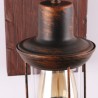 Industrial LOFT Wall Sconce Solid Wood Glass Lamp Hallway Bar Coffee Light American Vintage Wall Light