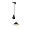 Retractable Industrial Farmhouse Pulley Pendant Light Adjustable Height Stoving Varnish Finish