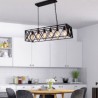 6-Light Farmhouse Hanging Light Rustic Rectangular Pendant Light For Living Room