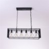 6-Light Farmhouse Hanging Light Rustic Rectangular Pendant Light For Living Room