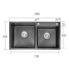 Black Titanium Technology Black Stainless Steel Kitchen Sink Double Bowl Vegetable Washing Sink