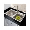 Drop-In Double Stainless Steel Kitchen Sink (Faucet Not Included)