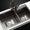 Handmade Double Bowl Kitchen Sink in Black Stainless Steel