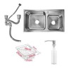 7843 Stainless Steel Kitchen Sink Freestanding Portable Double Bowl