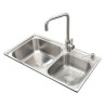 7843 Stainless Steel Kitchen Sink Freestanding Portable Double Bowl