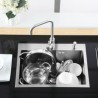 Single Bowl Stainless Steel Kitchen Sink with Drain Basket