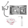 Modern Single Bowl 304 Stainless Steel Kitchen Sink with Drain Basket and Liquid Soap Dispenser