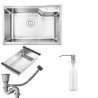 Single Bowl Brushed Stainless Steel Drop-In Kitchen Sink (Faucet Not Included)