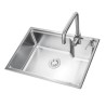 Single Bowl Brushed Stainless Steel Drop-In Kitchen Sink (Faucet Not Included)