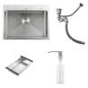 HM7245 Single Bowl TopMount Stainless Steel Kitchen Sink with Drain Basket