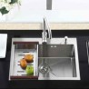 HM7245 Single Bowl TopMount Stainless Steel Kitchen Sink with Drain Basket