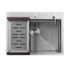 HM7245 Single Bowl TopMount Stainless Steel Kitchen Sink with Drain Basket