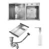 Best Thicken Stainless Steel Kitchen Sink with Drain Basket and Liquid Soap Dispenser