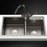 Black Double Bowl Thicken Handmade Stainless Steel Sink