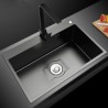 Handmade Single Bowl Kitchen Sink in Black Stainless Steel