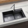 Black Titanium Technology Black Stainless Steel Kitchen Sink Double Bowl Vegetable Washing Sink