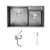 Black Titanium Technology Black Stainless Steel Kitchen Sink Double Bowl Vegetable Washing Sink