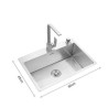 4MM Thick Handcraft Single Groove 304 Stainless Steel Sink Kitchen Basin Single Basin