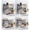 Black Stainless Steel Kitchen Rack Dish Drying Rack Storage Rack Sink Rack