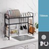 Dish Drying Rack Storage Rack Sink Rack in Black Stainless Steel