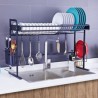 Black Multifunctional Dish Drying Rack Practical Kitchen Sink Storage Rack