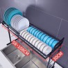 Black Multifunctional Dish Drying Rack Practical Kitchen Sink Storage Rack