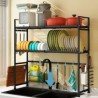 Dish Drying Rack Stainless Steel Black Kitchen Sink Rack Storage Holder