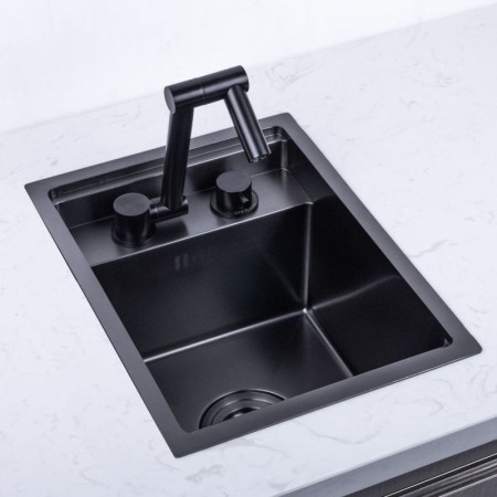 Stainless Steel Single Bowl Sink with Tap Invisible Kitchen Sink