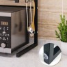 Black Microwave Oven Stainless Steel Storage Shelf Stretchable Kitchen Rack