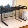 Black Microwave Oven Stainless Steel Storage Shelf Stretchable Kitchen Rack