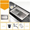 Single Bowl Vegetable Washing Sink in Silver Stainless Steel 6845