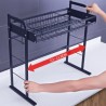 Black Stainless Steel Kitchen Sink Dish Drying Rack Stretchable