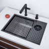 SUS304 Black Handmade Kitchen Sink With Cup Washer Drain Basket