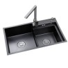 Black Titanium Technology Double Bowl Kitchen Sink Stainless Steel Kitchen Washing Sink